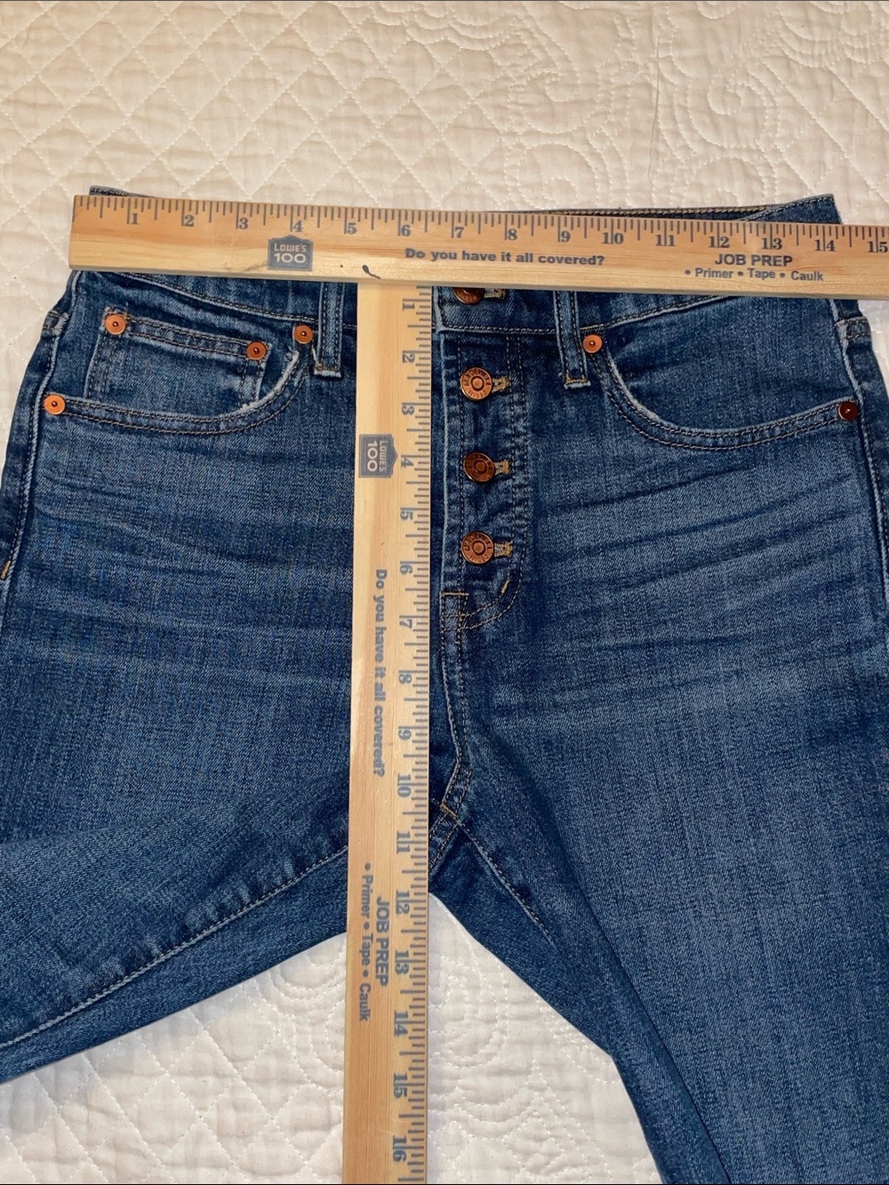 Madewell Button Fly Dark Wash The Perfect Vintage Crop Jeans. Size 26 - Picture 11 of 13